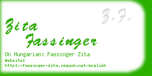 zita fassinger business card